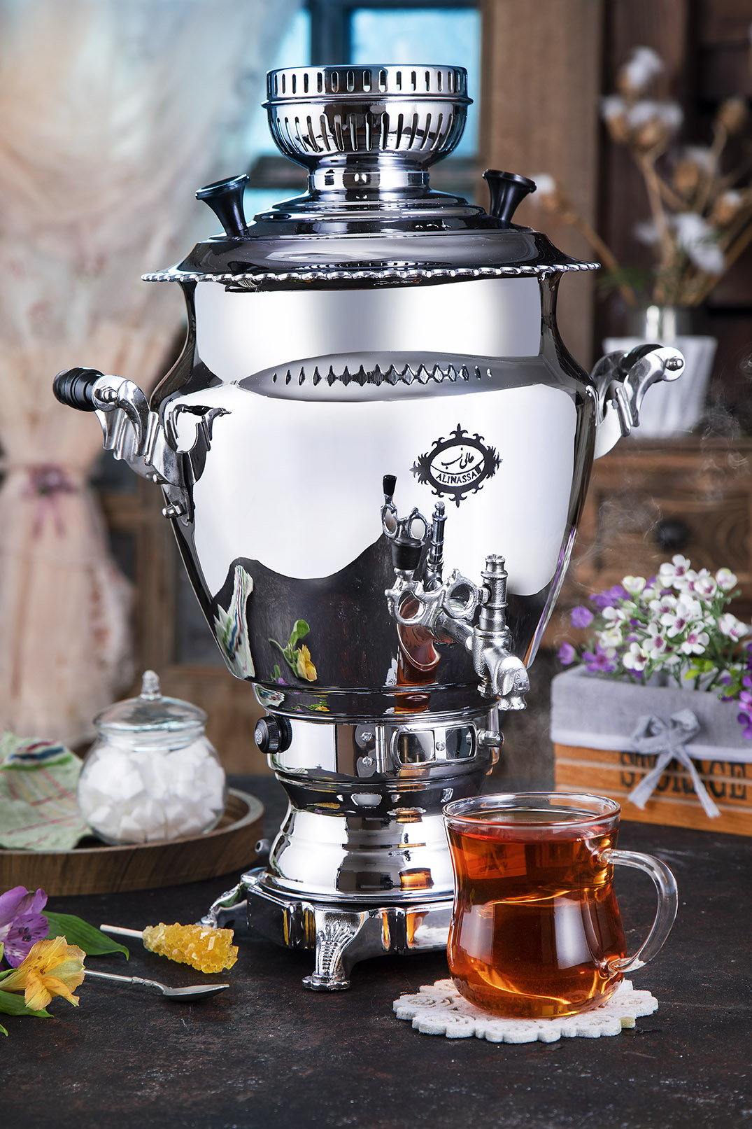 Ganjineh Simin 6 Liters Gas Burning Samovar