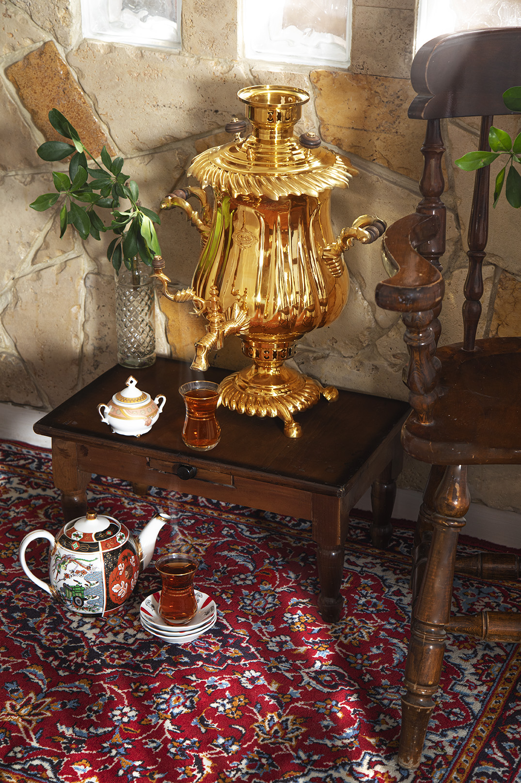 سماور تزیینی آمیتیس طرح نخل - 6 لیتری